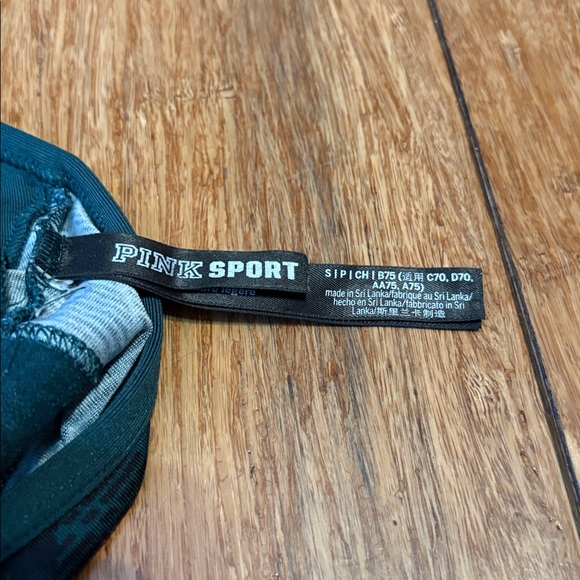 Victoria's Secret PINK Ultimate Lightly Lined Green Plaid Sports Bra Sz Small - Picture 3 of 5